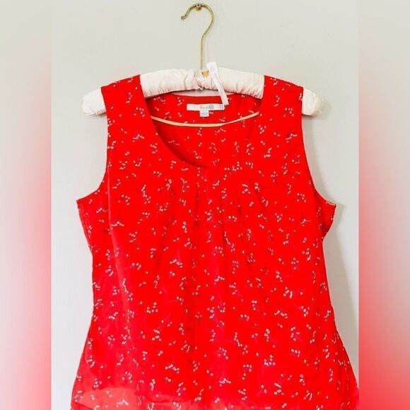 Boden | salmon color floral tank top | size 12 - Picture 1 of 5